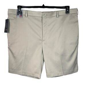 Roundtree & Yorke SZ 42 Travel Smart Shorts Classic Fit Flat Front Zip-Fly Beige